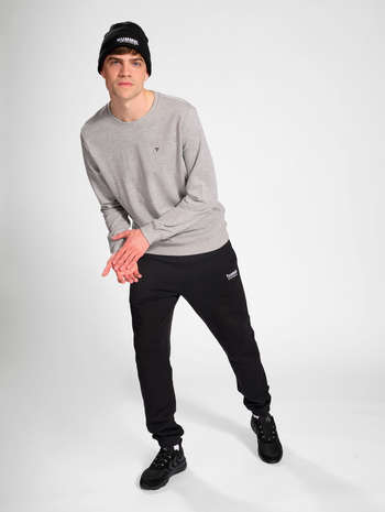hmlIC FRED SWEATSHIRT, GREY MELANGE, model