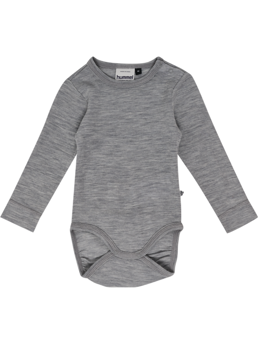 hmlMINI WOOL RIB BODY L/S, GREY MELANGE, packshot