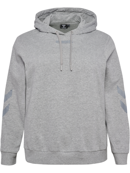 hmlLEGACY WOMAN HOODIE PLUS, GREY MELANGE, packshot