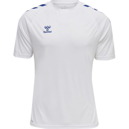 hmlCORE XK CORE POLY T-SHIRT S/S, WHITE/TRUE BLUE hmlCORE XK CORE POLY T-SHIRT S/S, WHITE/TRUE BLUE, packshot
