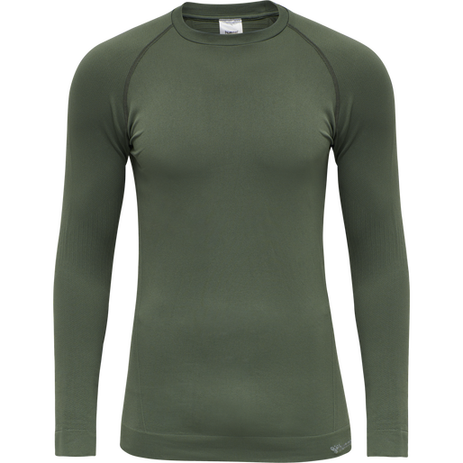 hmlSTROKE SEAMLESS T-SHIRT L/S, THYME, packshot