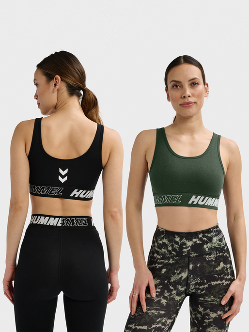 hmlTE MAJA 2-PACK COTTON SPORTS TOP, BLACK, model