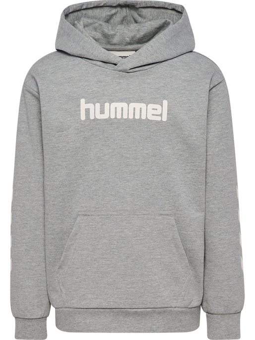 hmlJR LOGO HOODIE, GREY MELANGE hmlJR LOGO HOODIE, GREY MELANGE, packshot