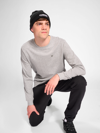 hmlIC FRED SWEATSHIRT, GREY MELANGE, model