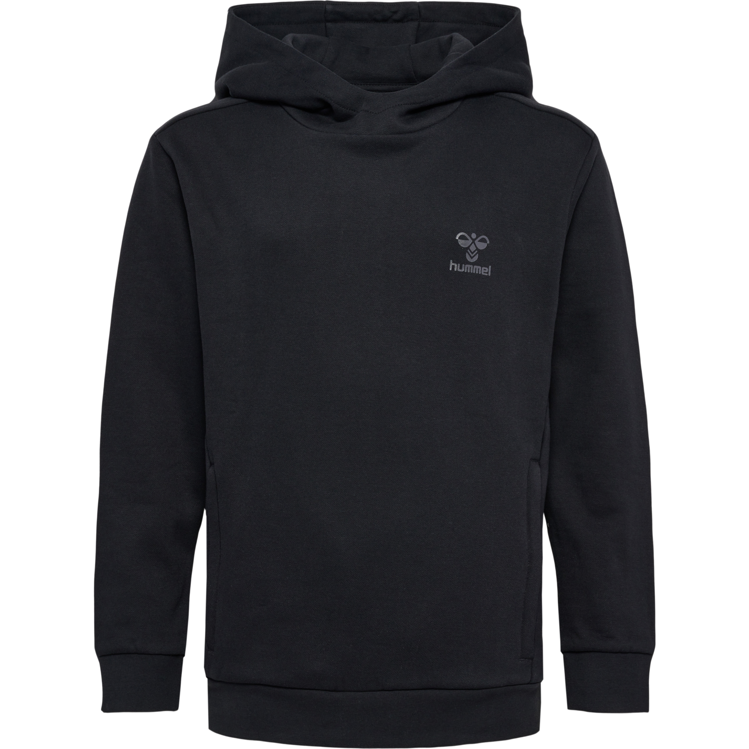 hmlOFFGRID HOODIE KIDS, JET BLACK/FORGED IRON, packshot