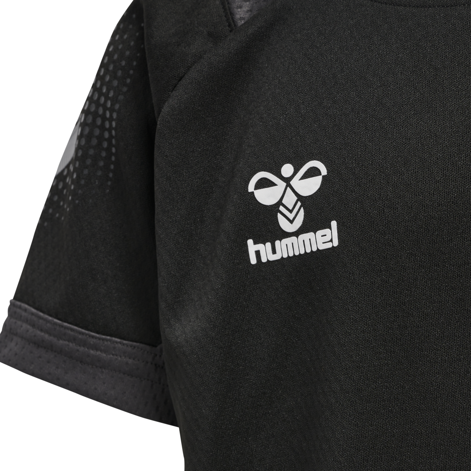 hmlLEAD S/S POLY JERSEY KIDS, BLACK, packshot