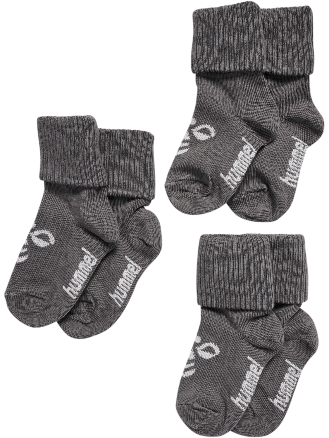 hmlMINI BEE 3-PACK SOCK, DARK GULL GRAY, packshot