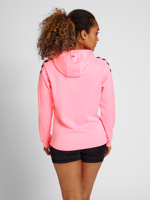 hmlCORE XK POLY SWEAT HOODIE WOMAN, COTTON CANDY, model