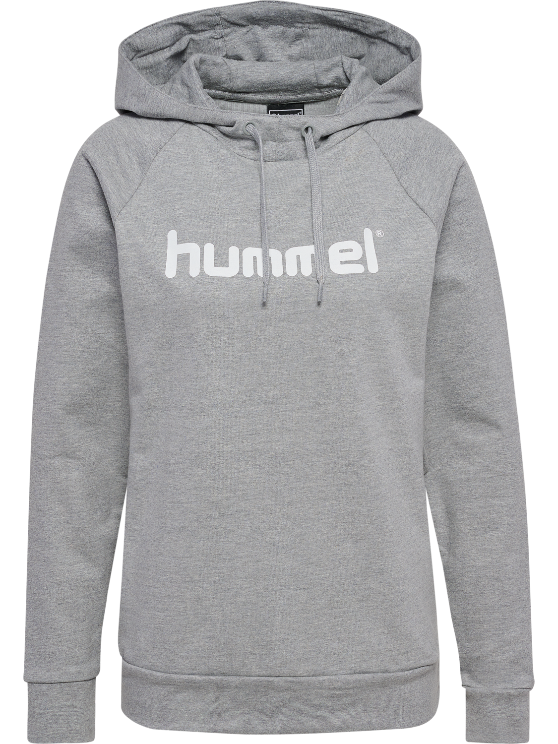 HMLGO COTTON LOGO HOODIE WOMAN, GREY MELANGE, packshot