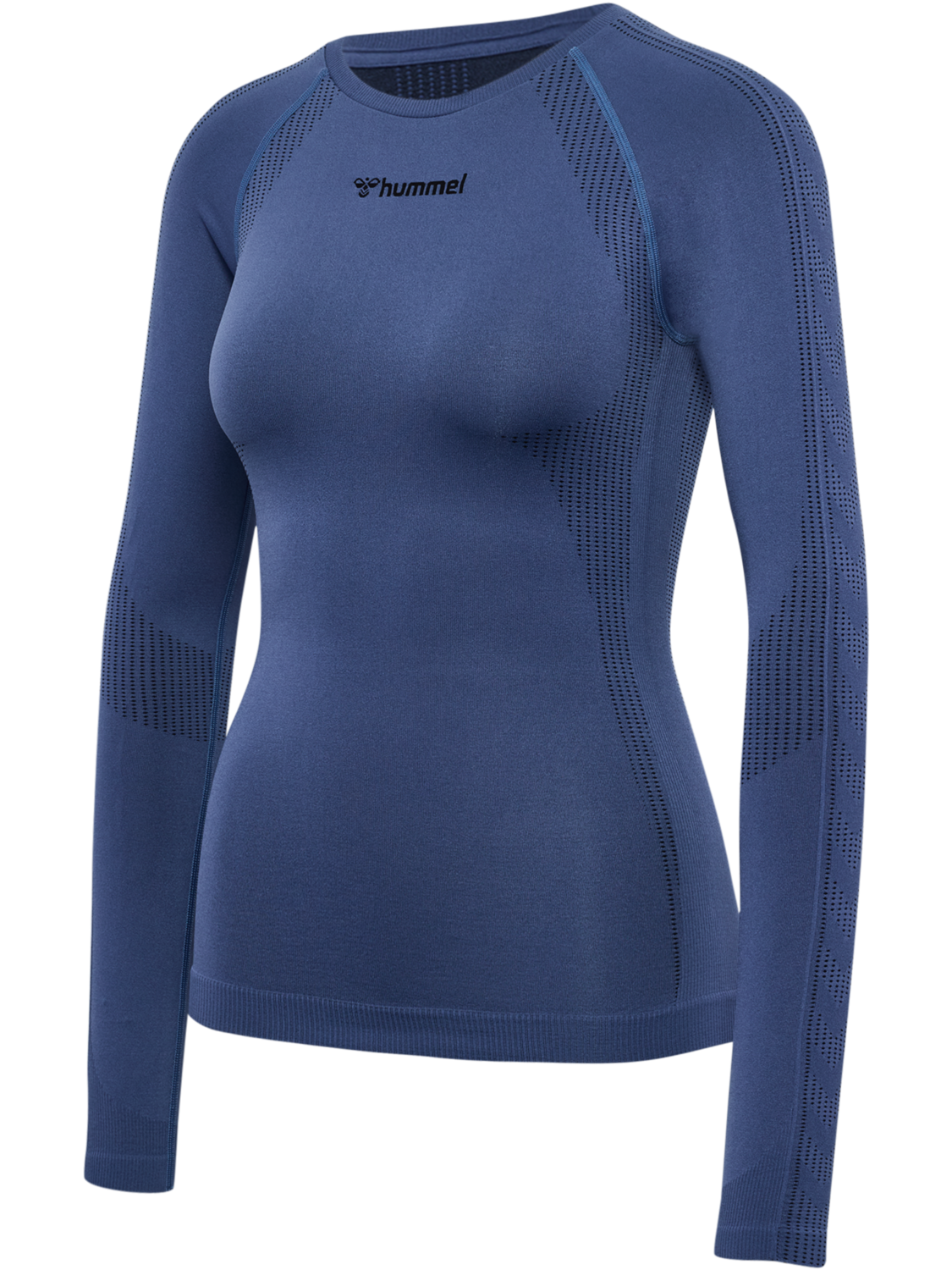 hmlMT SHAPING SEAMLESS T-SHIRT L/S, BLUE INDIGO, packshot