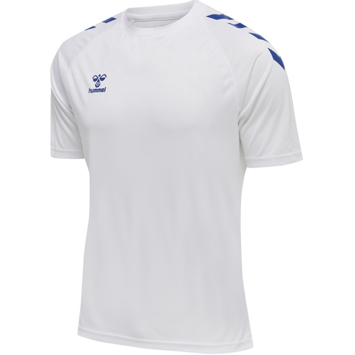 hmlCORE XK CORE POLY T-SHIRT S/S, WHITE/TRUE BLUE hmlCORE XK CORE POLY T-SHIRT S/S, WHITE/TRUE BLUE, packshot