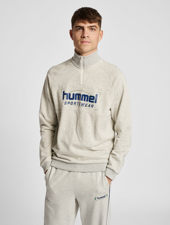 hmlLGC RON HALFZIP SWEATSHIRT, TOFU MELANGE, model