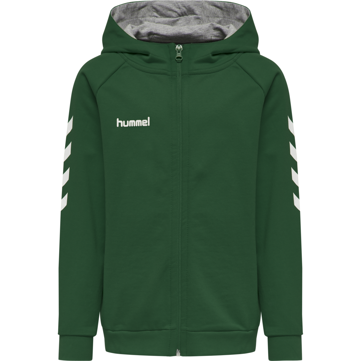 HMLGO KIDS COTTON ZIP HOODIE, EVERGREEN, packshot