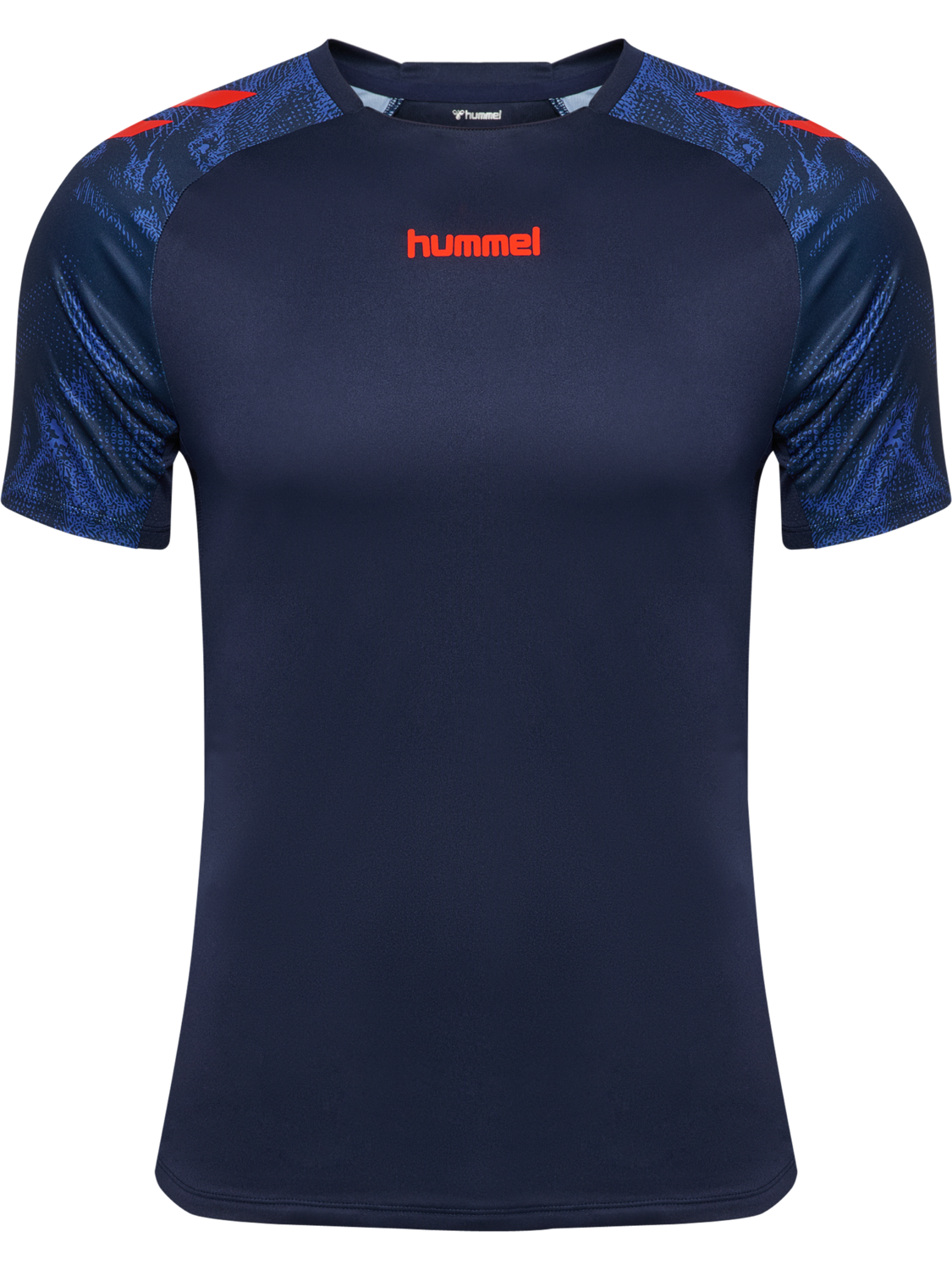 hmlBLAZE26 PRO TRAINING JERSEY S/S, MARINE/CHERRY TOMATO, packshot