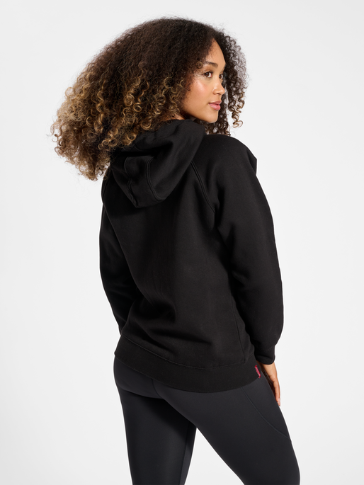 hmlRED CLASSIC ZIP HOODIE WOMAN, BLACK, model