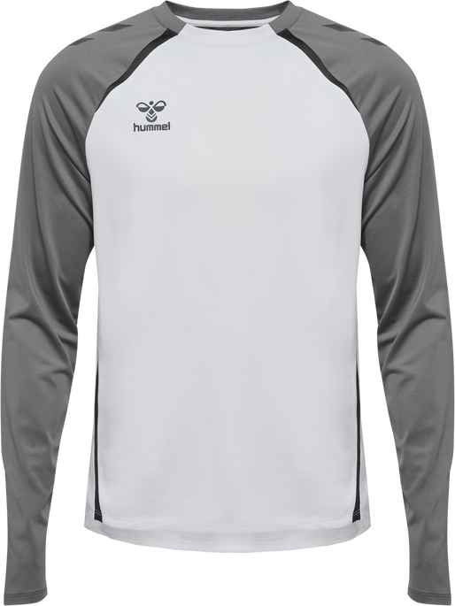 hmlLEAD 2.0 CREW SWEAT, WHITE/STEEL GRAY, packshot