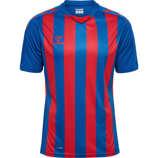 hmlCORE XK STRIPED JERSEY S/S, TRUE BLUE/TRUE RED, packshot
