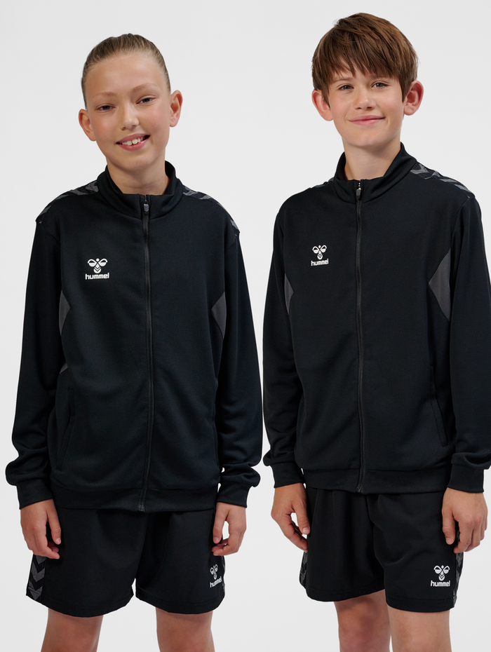 hmlAUTHENTIC PL ZIP JACKET KIDS, BLACK, model