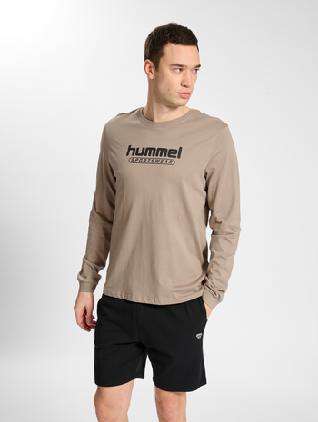 hmlBOOSTER T-SHIRT LS, GREIGE, model