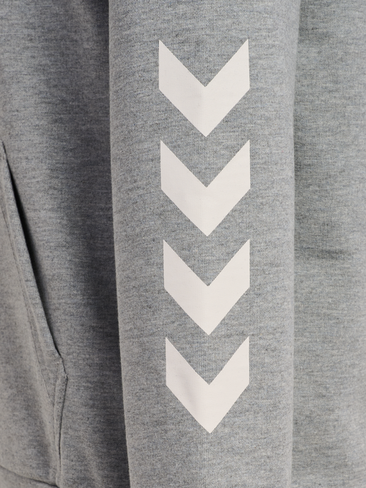 hmlJR LOGO HOODIE, GREY MELANGE hmlJR LOGO HOODIE, GREY MELANGE, packshot