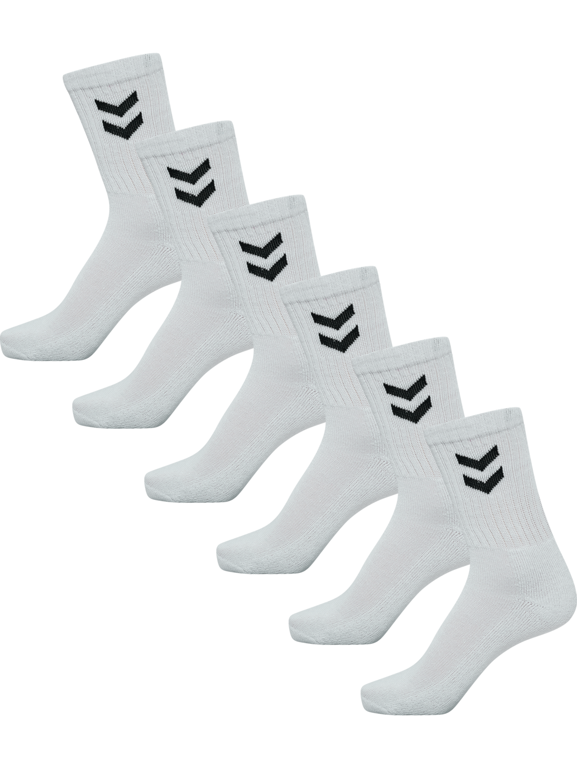 6-PACK BASIC SOCK, WHITE, packshot