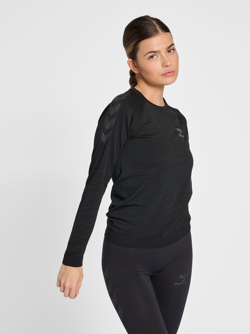 hmlONGRID SEAMLESS L/S WO, JET BLACK, model