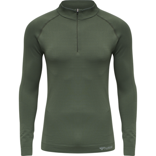 hmlSTROKE SEAMLESS HALF ZIP, THYME hmlSTROKE SEAMLESS HALF ZIP, THYME, packshot