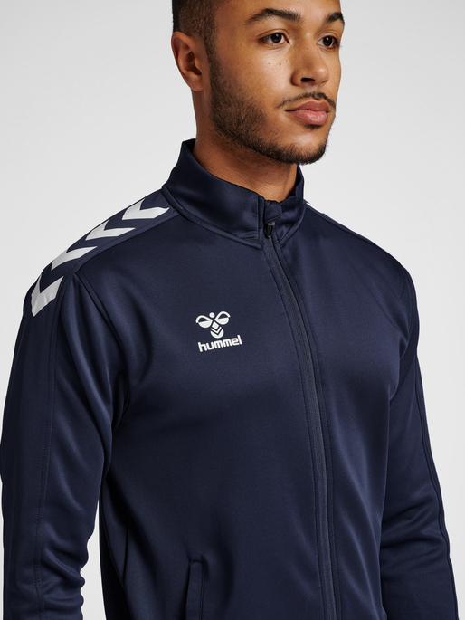 hmlCORE XK POLY ZIP SWEAT, MARINE, model