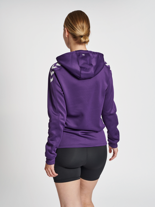 hmlCORE XK POLY SWEAT HOODIE WOMAN, ACAI, model