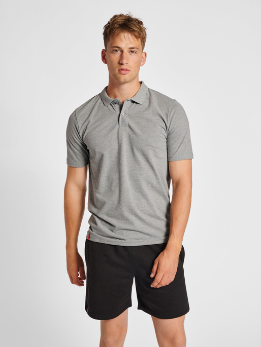 hmlRED CLASSIC POLO, GREY MELANGE, model