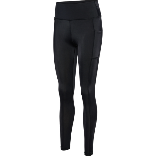 hmlTE TOLA HIGH WAIST TIGHTS, BLACK, packshot