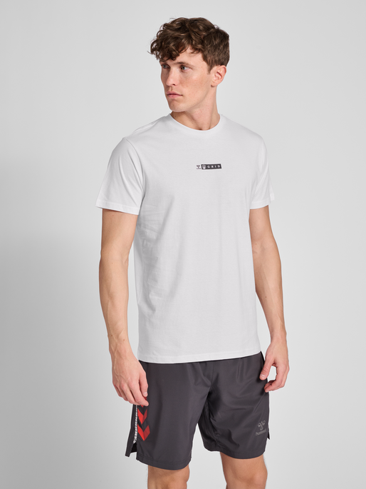 hmlOFFGRID TEE S/S, WHITE/FORGED IRON, model