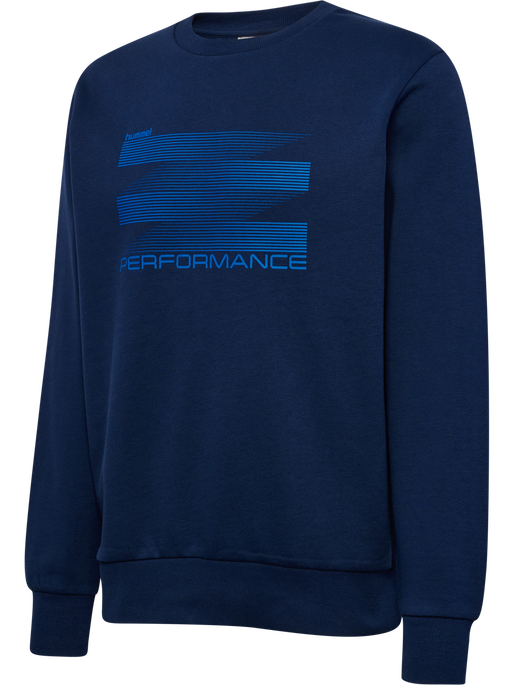 hmlGRAPHIC CREWNECK, DRESS BLUES, packshot
