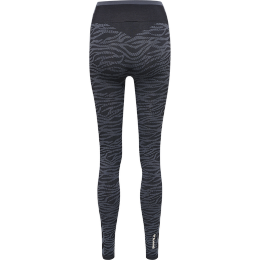 hmlMT SAGA SEAMLESS MW TIGHTS, BLACK/ASPHALT MELANGE, packshot