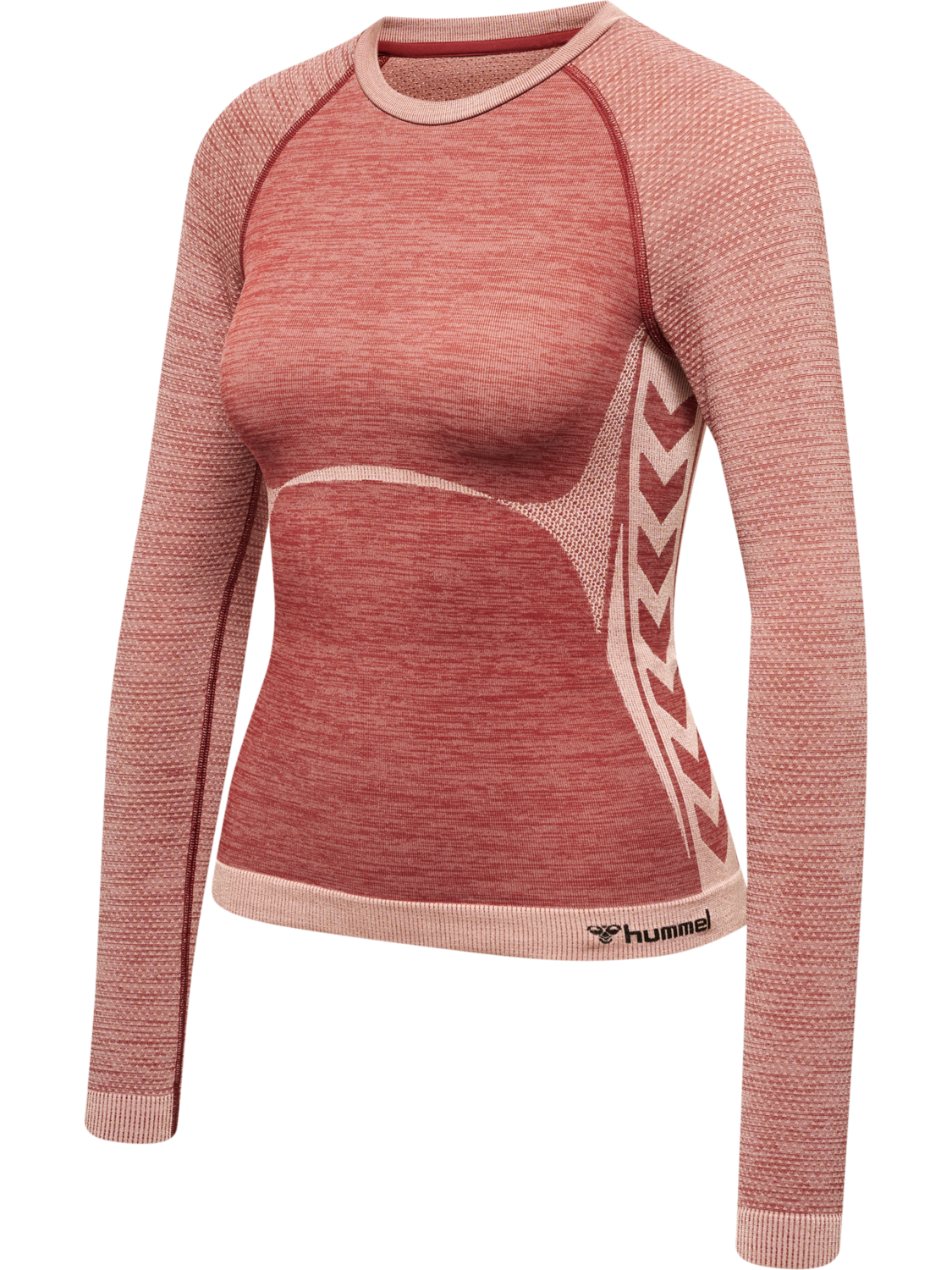 hmlCLEA SEAMLESS TIGHT T-SHIRT L/S, WITHERED ROSE/ROSE TAN MELANGE, packshot