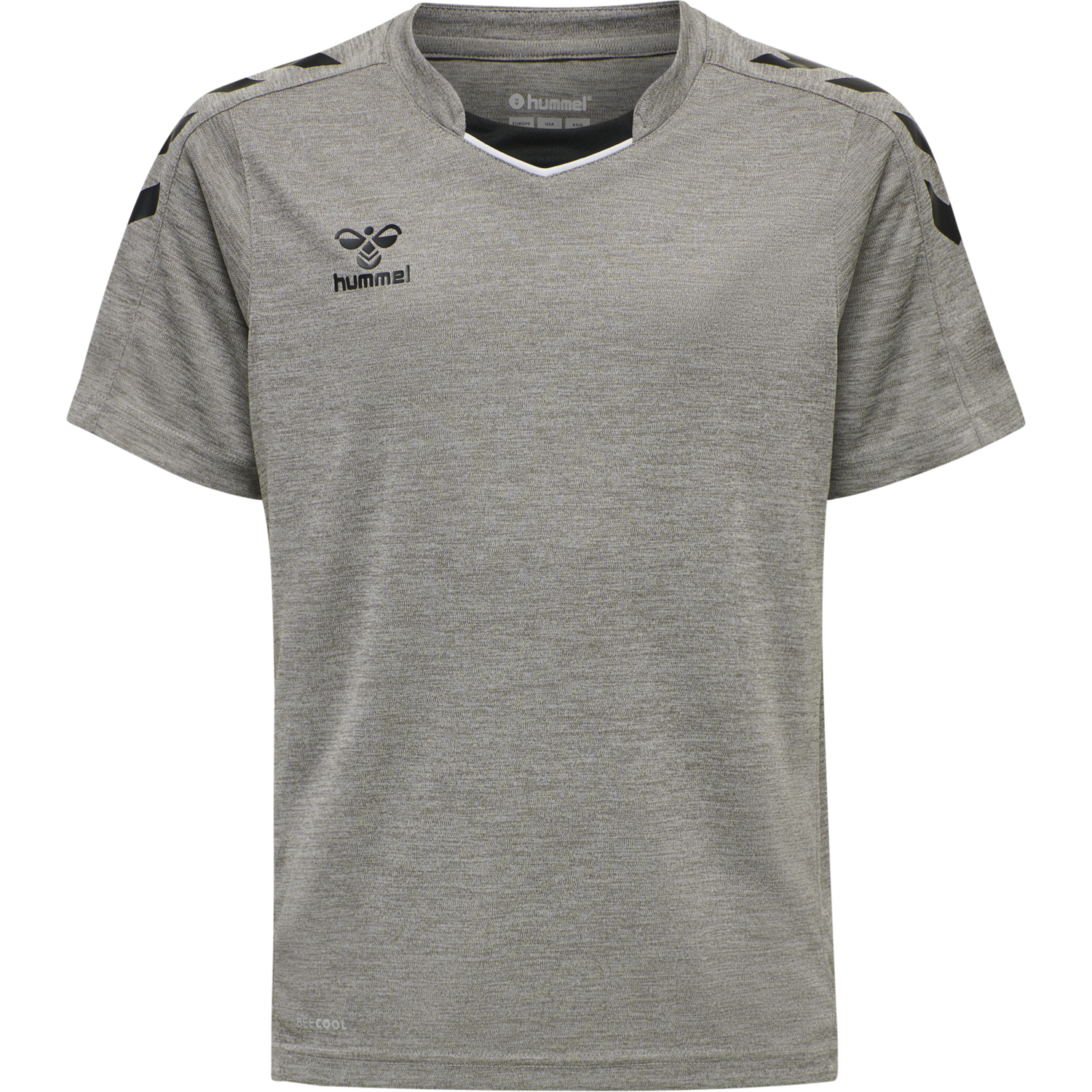 hmlCORE XK POLY JERSEY S/S KIDS, GREY MELANGE, packshot