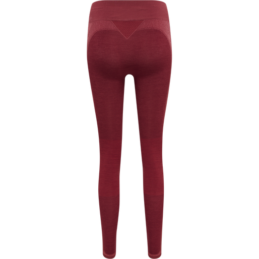 hmlCLEA SEAMLESS MID WAIST TIGHTS, CABERNET/APPLE BUTTER MELANGE, packshot