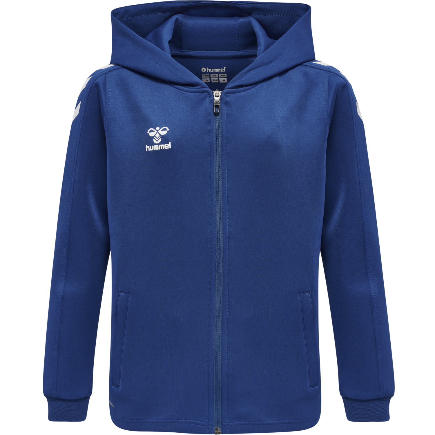 hmlCORE XK POLY ZIP HOOD SWEAT KIDS, TRUE BLUE, packshot