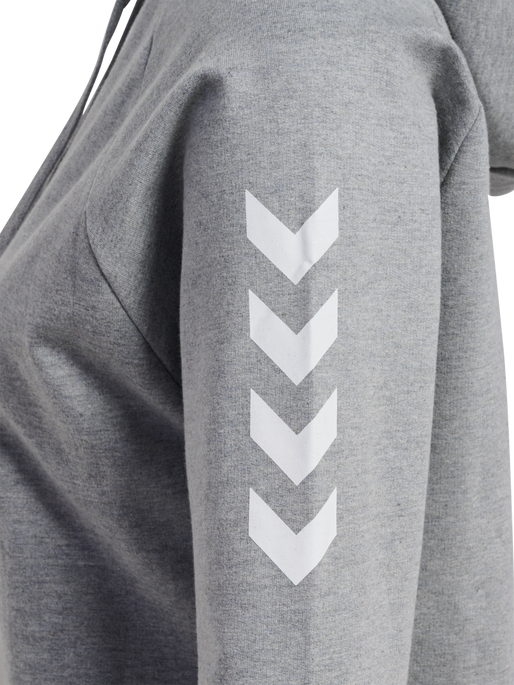 HMLGO COTTON HOODIE WOMAN, GREY MELANGE, packshot