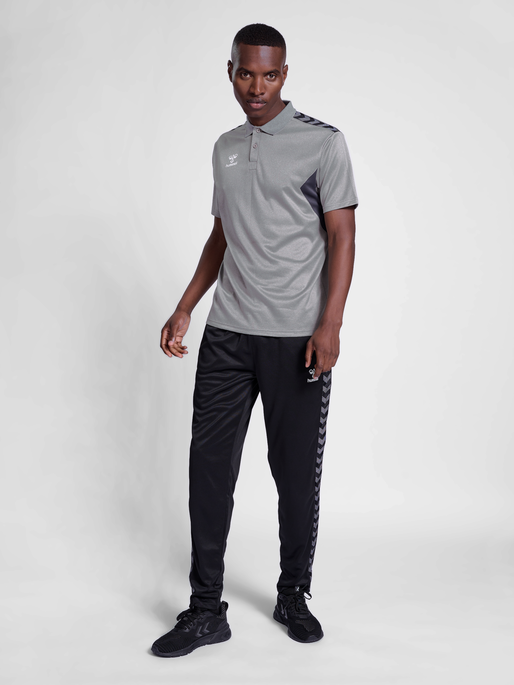 hmlAUTHENTIC FUNCTIONAL POLO, GREY MELANGE, model