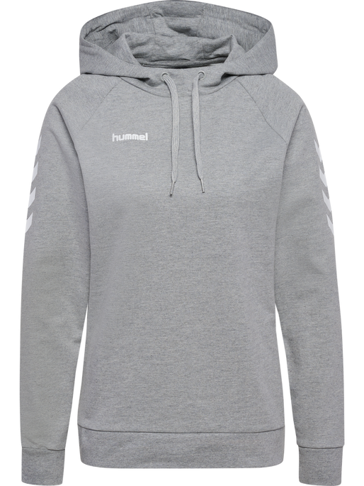 HMLGO COTTON HOODIE WOMAN, GREY MELANGE, packshot
