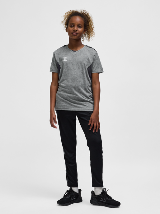 hmlAUTHENTIC PL JERSEY S/S KIDS, GREY MELANGE, model