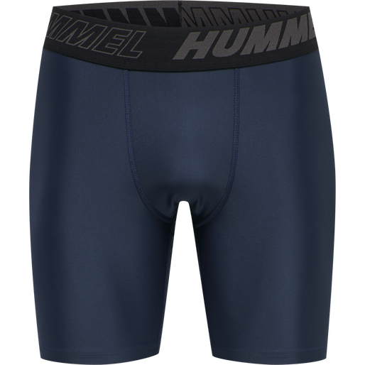 hmlTE TOPAZ 2-PACK TIGHT SHORTS, BLACK/INSIGINA BLUE, packshot