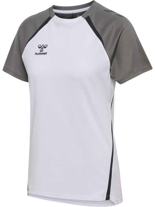 hmlLEAD 2.0 JERSEY S/S WOMAN, WHITE/STEEL GRAY hmlLEAD 2.0 JERSEY S/S WOMAN, WHITE/STEEL GRAY, packshot
