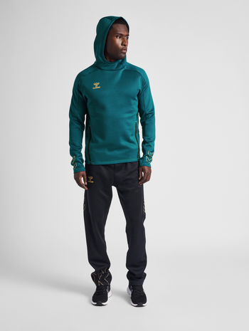hmlCIMA XK HOODIE, BLUE CORAL, model