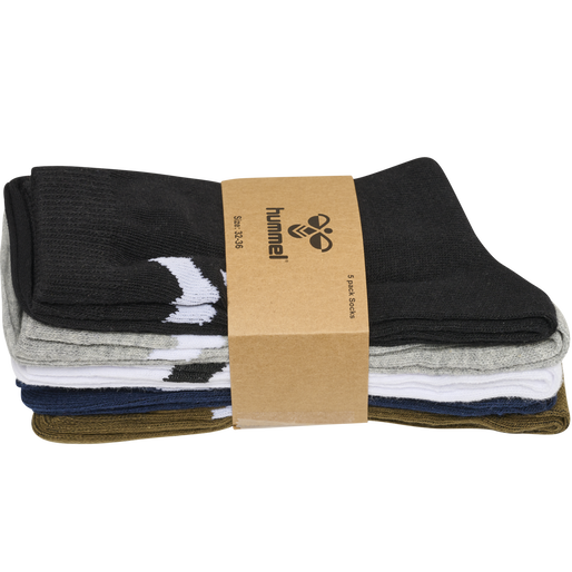 hmlMAKE MY DAY SOCK 5-PACK, DARK OLIVE, packshot