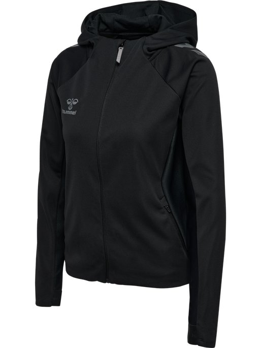 hmlCIMA 2.0 ZIP HOODIE WOMAN, BLACK, packshot