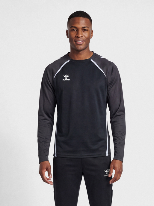 hmlLEAD 2.0 CREW SWEAT, BLACK/ASPHALT, model