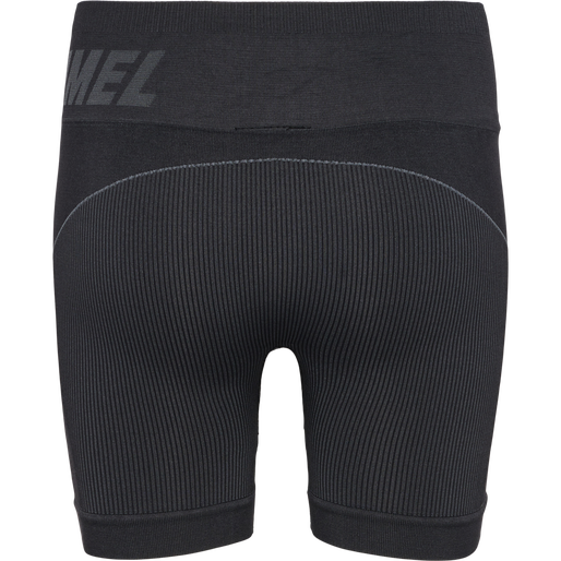 hmlTE CHRISTEL SEAMLESS SHORTS, BLACK/ASPHALT MELANGE, packshot