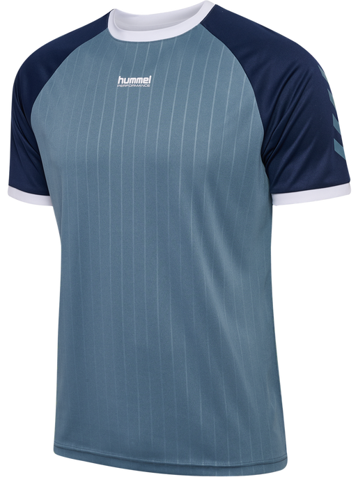hmlPULSE STRIPE T-SHIRT S/S, BLUE MIRAGE/DRESS BLUE, packshot